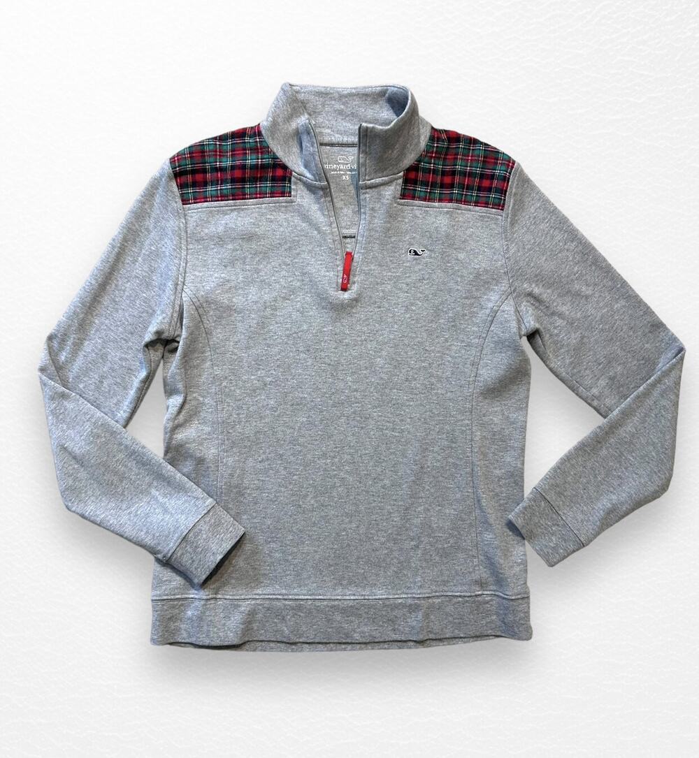 Vineyard Vines Plaid Shep Pullover, Size XS
